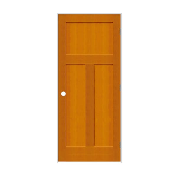 Trimlite 28"x80"x13/8" Fir 3Panel Mission Interior Shaker 71/4" LH Prehung Door Brushed Chrome Hinges 2468fir8403LH26D714 - main